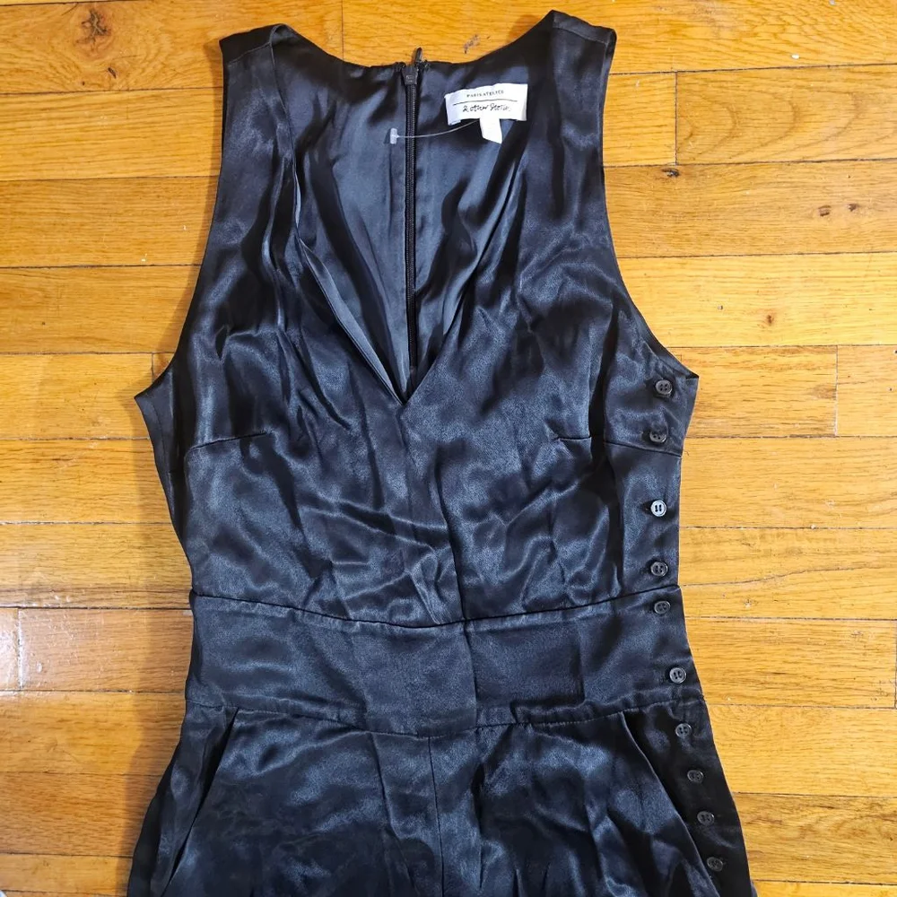 Other Stories Black Satin Jumpsuit Size 2